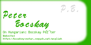 peter bocskay business card